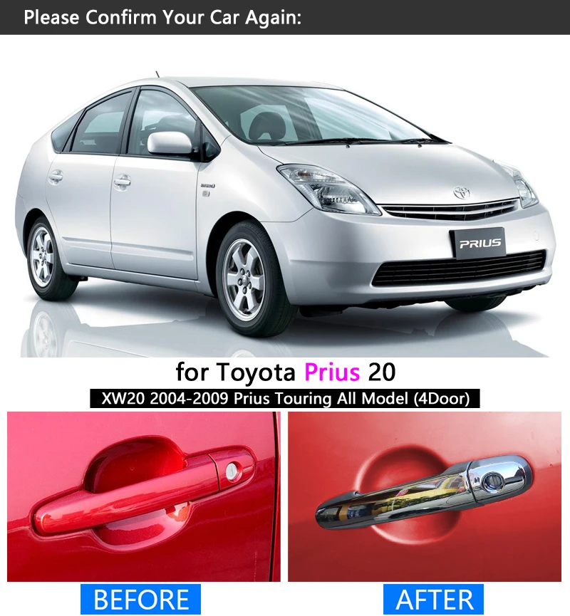 Хромированная накладка на ручку для Toyota Prius 20 xw20 2004 2005 2006 2007 2008 2009 Touring аксессуары