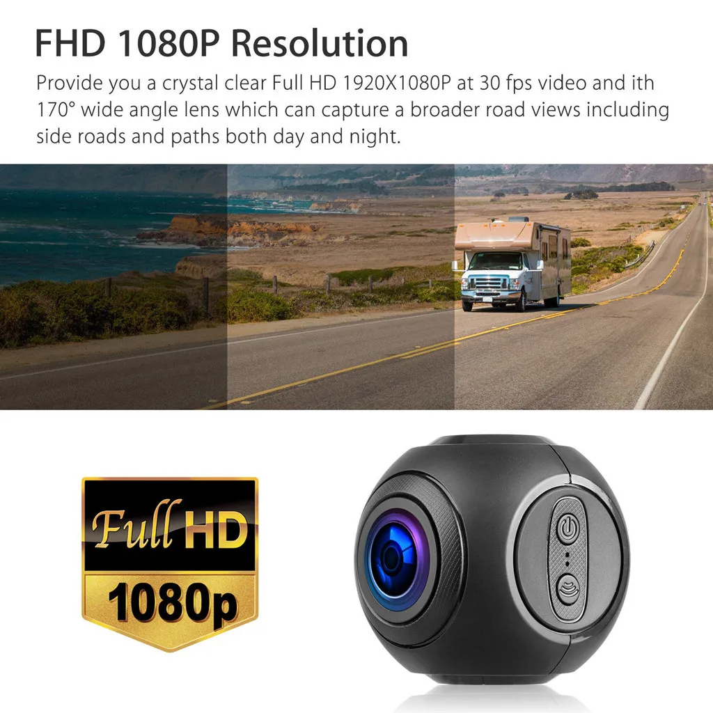 

RDVR Magnetic Dashboard Recording Camera 1.5" Mini DVR Car Dash Cam Full HD 1080P G-Sensor WDR Parking Mode Motion Detectionc617