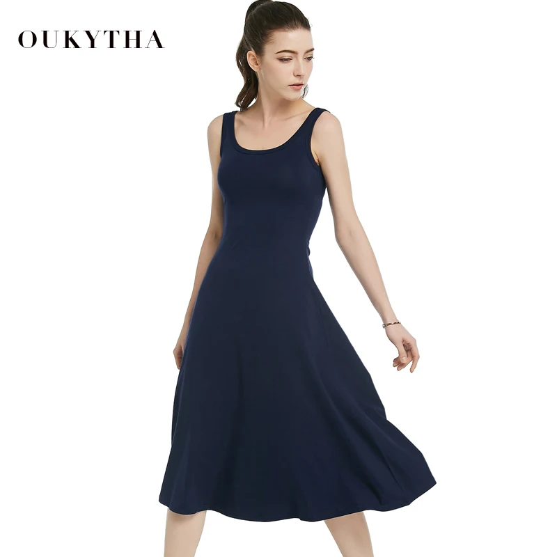 Oukytha летнее платье 2017 Корейский моды тонкая женщина сексуальный высокой талией