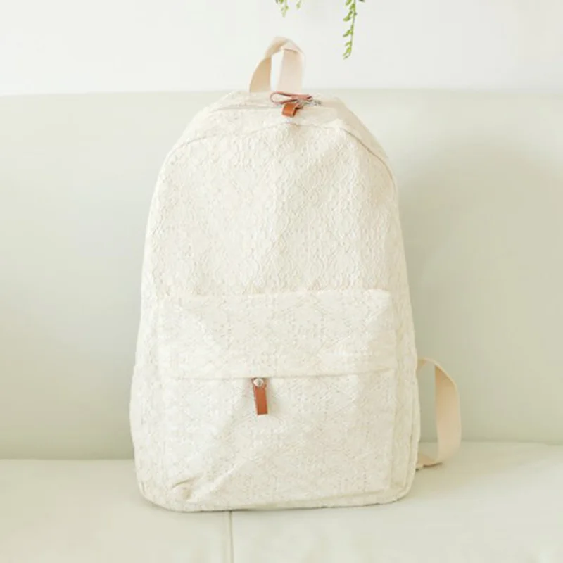 Новый женский кружевной рюкзак Холщовый школьный ранец на плечо для девочек