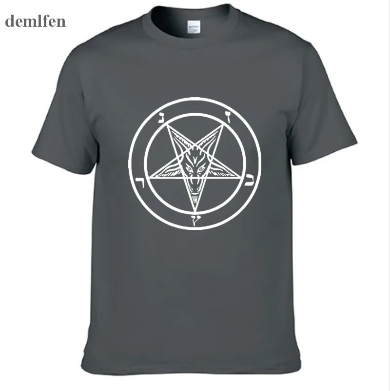 Pentagram Gothic Occult Satan men's Fashion Cotton short-sleeve Round Collar T-shirt Man Hip Hop Tees Tops | Мужская одежда