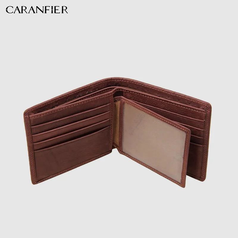 CARANFIER 100% Высококачественные мужские кошельки из натуральной коровьей кожи