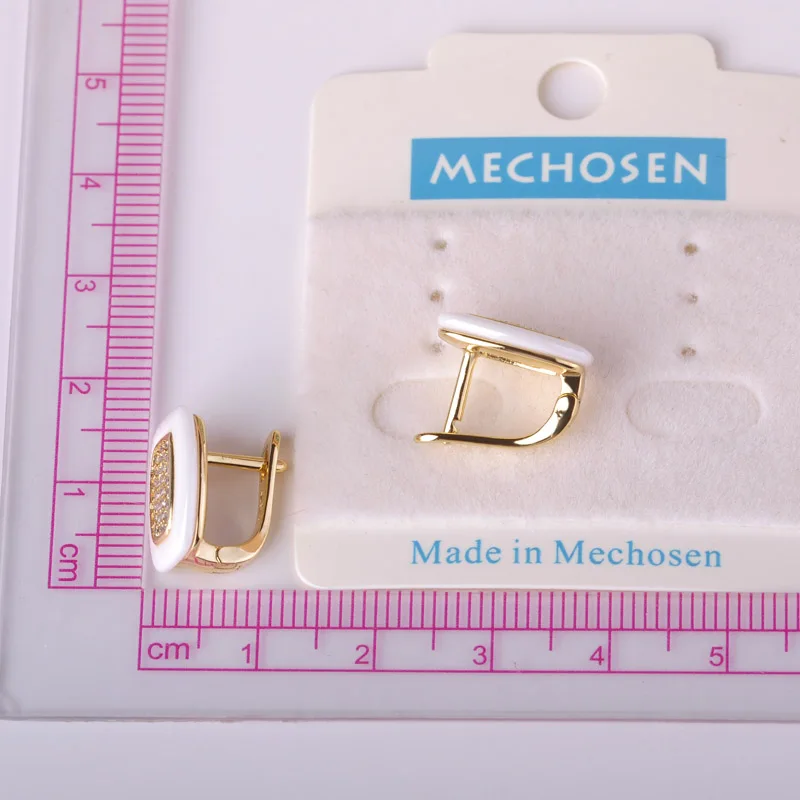Dazz белые керамические серьги и кольца Schmuck наборы золотого цвета квадратные Brincos