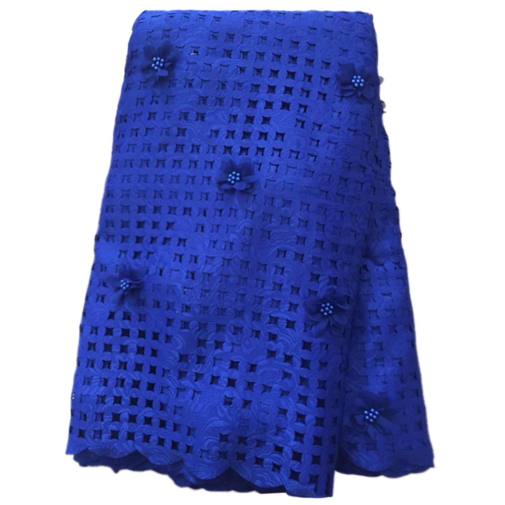 PULU 5Yards/Lot African Mesh 3D Flower Lace Fabric Nigerian Wedding French | Дом и сад