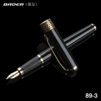 baoer 0 5mm fountain pen matte black iraurita golden clip metal extremely fine office business writing pens