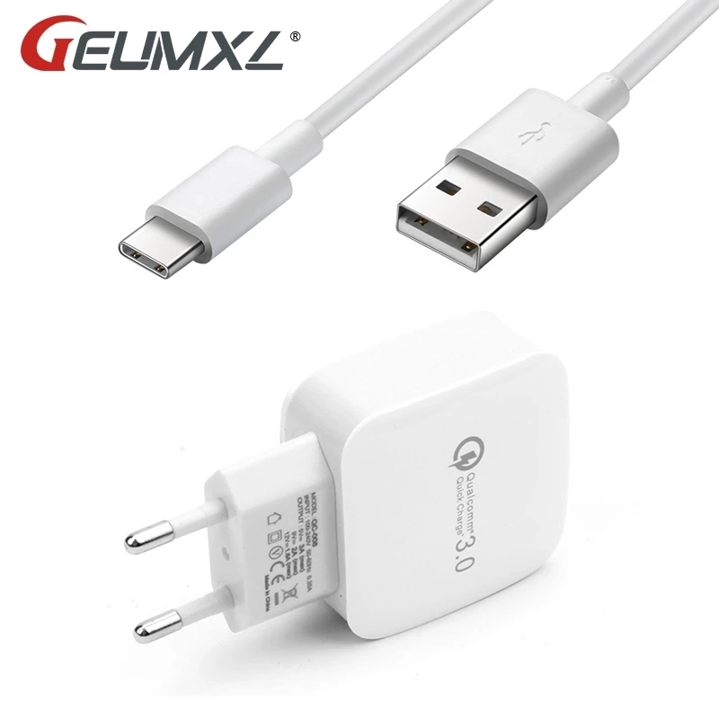 GEUMXL 5В 3A Быстрая зарядка 3 0 настенное зарядное устройство + 3FT USB Type C кабель для Samsung