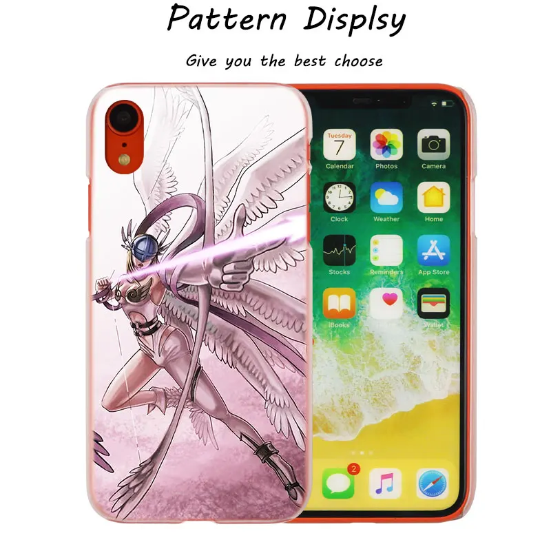 Модный прозрачный жесткий чехол для телефона с аниме Digimon iPhone X XS Max XR 8 7 6 6s Plus 5 SE 5C 4