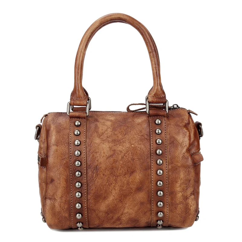 Сумка-мессенджер ручной работы MANJH из натуральной кожи с зернистой поверхностью