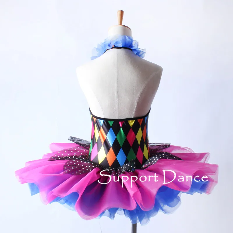 Балетное платье-пачка для девушек с рюшами и блестками женский красочный костюм