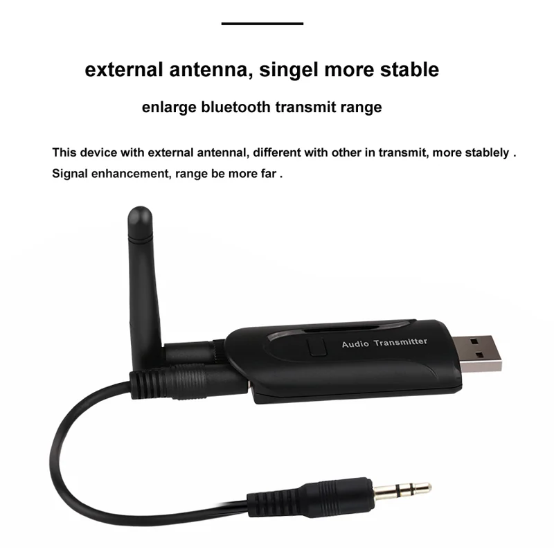 Беспроводной bluetooth передатчик аудио 3.5 мм Jack Dongle Bluetooth адаптер для ТВ портативных