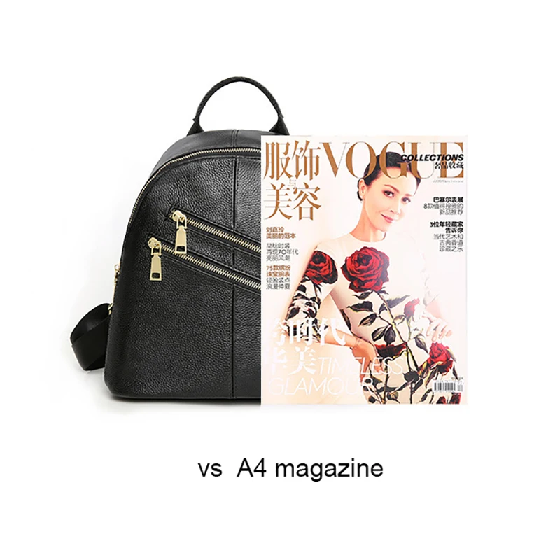 28*28*14cm Genuine leather + quality PU Women Leather Backpack Female Natural Cowhide School Shoulder Bag A342 | Багаж и сумки