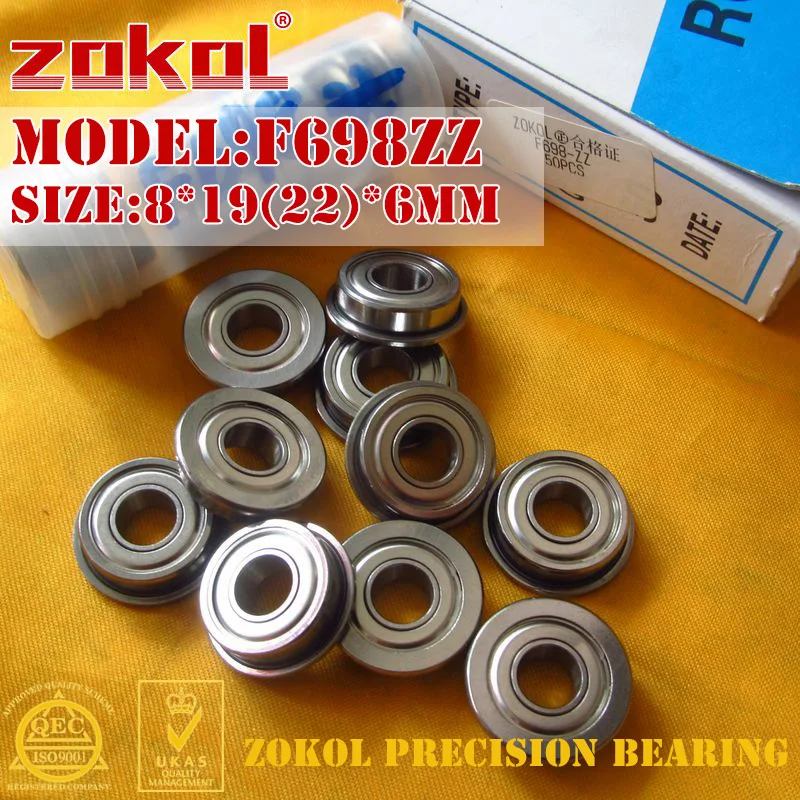 ZOKOL F698 ZZ подшипник F698ZZ фланцевый глубокий шаровой 8*19 (22) * 6 мм|bearing bearing|bearing groovebearing