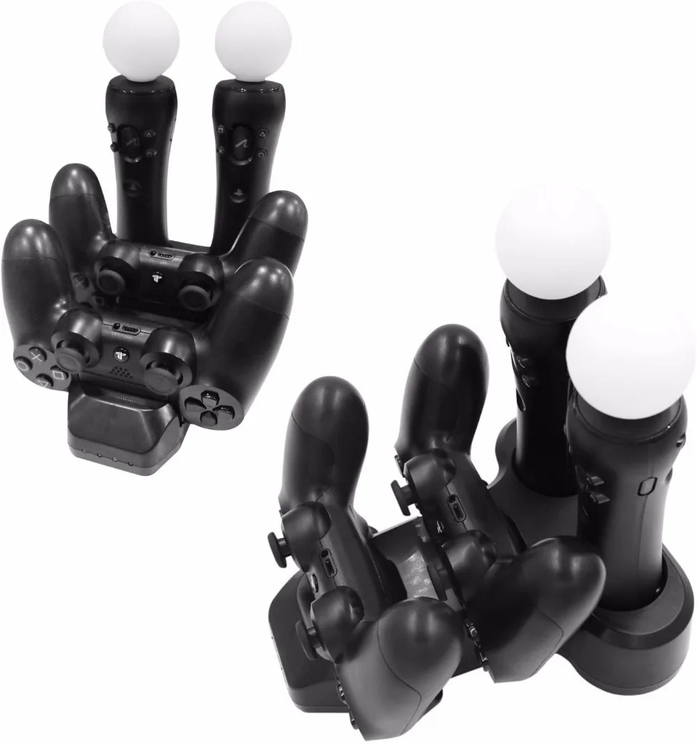 Для PS4 Playstation 4 VR PSVR Move в 1 контроллер Зарядное устройство Док-станция Подставка
