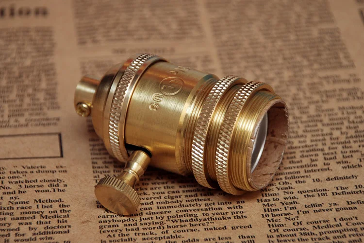 Винтажный держатель лампы Эдисона медь Ретро стиль античная золотая ручка