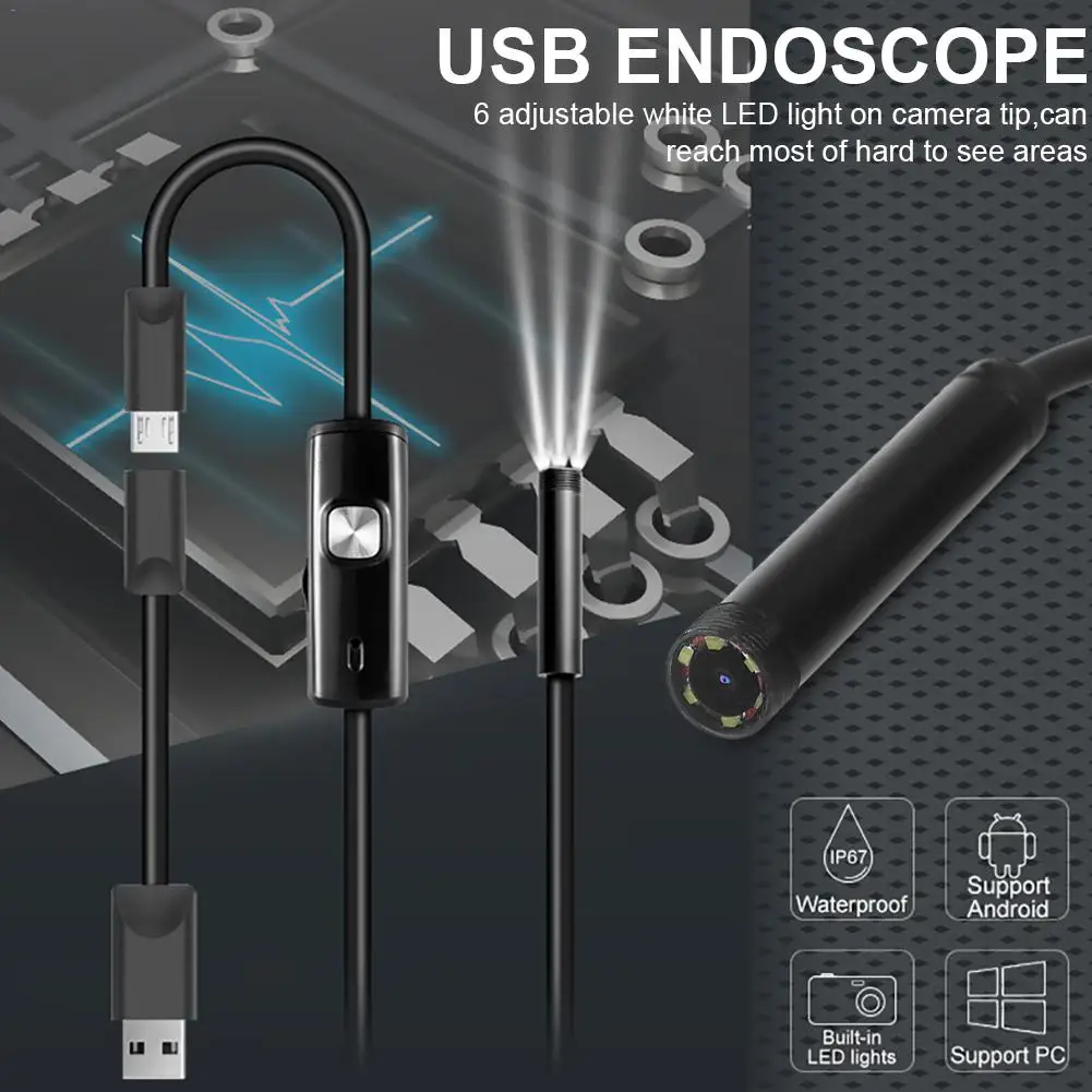 USB эндоскоп с 6 светодиодами 5 мм|Объективы для мобильных телефонов| |