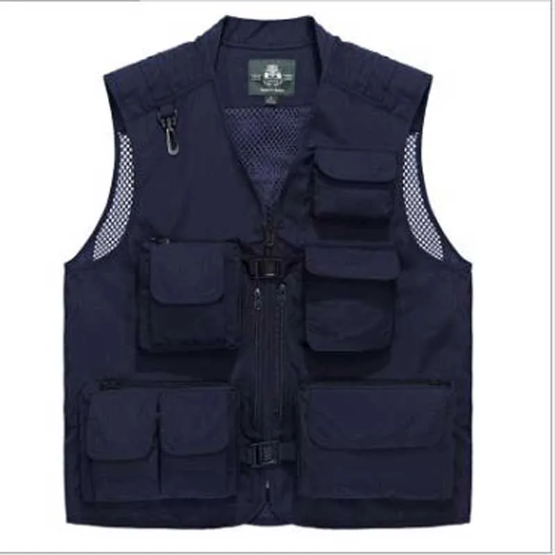 Сетчатый жилет с дырками для мужчин Повседневный несколькими карманами дышащая