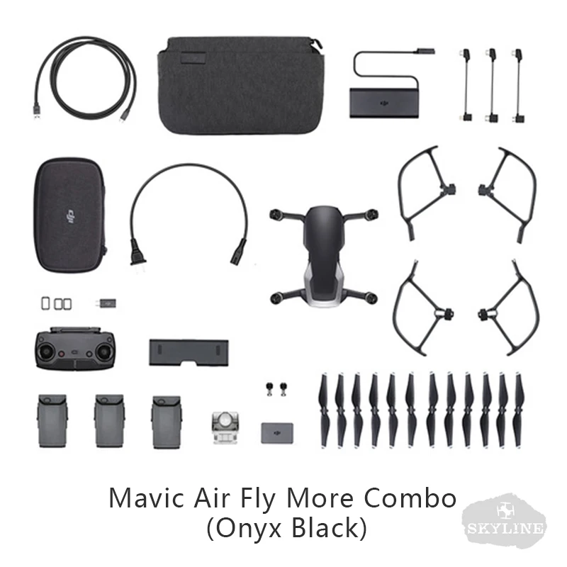 Взлетно-посадочная площадка для DJI Mavic Air/Mavic Air Fly больше комбо Дрон с разрешением 4K 100 Мбит/с видео 3-осевому гидростабилизатору Камера 4 км удаленного Управление с временем полета 21 мин - Цвет: Fly More Combo Black