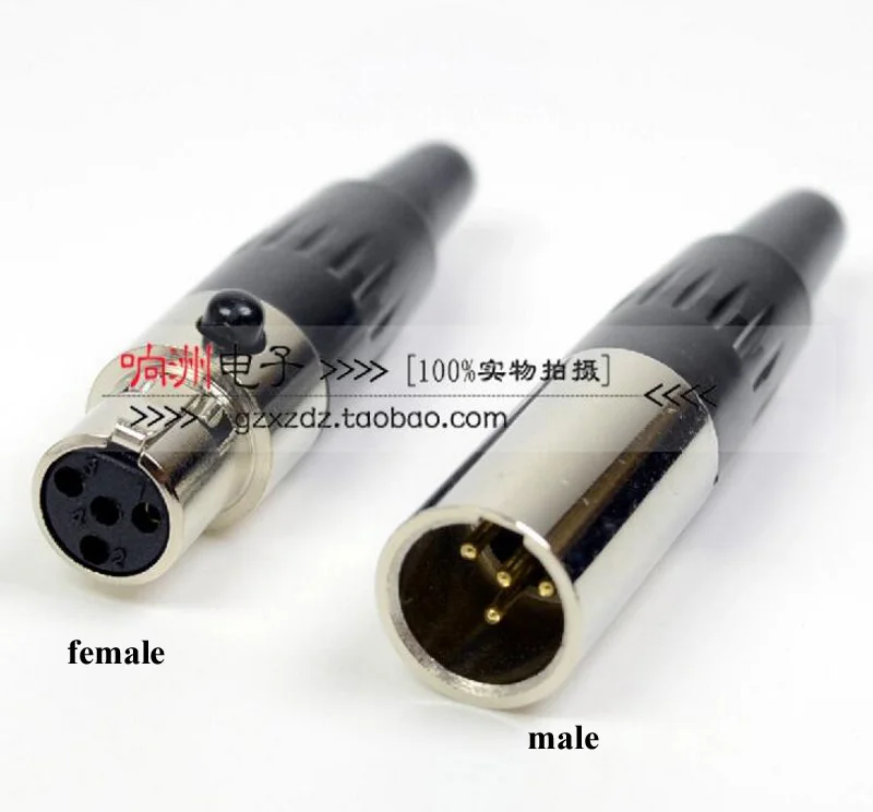 Мини коннектор XLR 3 4 5 6 Pin с гнездом 100 шт.|4 pin female connector|4 femaleconnector |