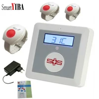 SmartYIBA APP Remote Control Senior Elderly Care Panel Wireless GSM SMS Alarm System With Emergency SOS Wrist Panic Button