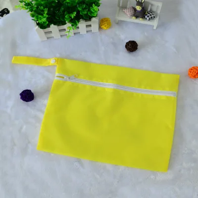 Yellow Детские сумки для подгузников, двойная сумка для влажной сушки на молнии, многоразовые Чехлы для подгузников, для портативного использования, для путешествий, водонепроницаемые сумки для хранения из ткани Оксфорд - Цвет: Yellow
