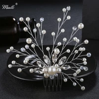 miallo newest wedding ivory white peals hair combs bridal hairpins for women rhinestone wedding hair ornaments jewelry hairpiece