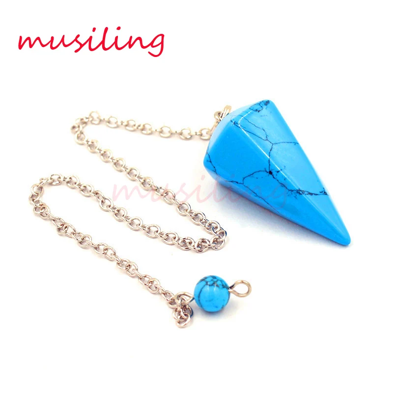 Натуральный камень шило талисман Wicca Dowsing рейки подвеска-маятник цепочка Лазурит
