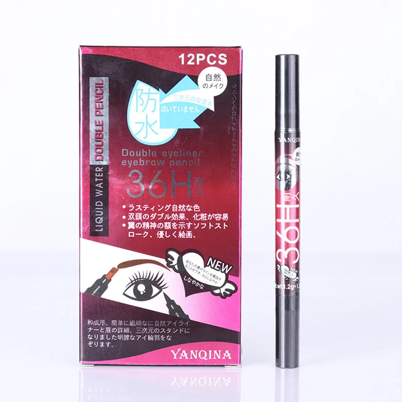 New Double Head Black Waterproof Liquid Eyeliner Make Up Beauty Comestics Long-lasting Eye Line pencil Makeup Tools |