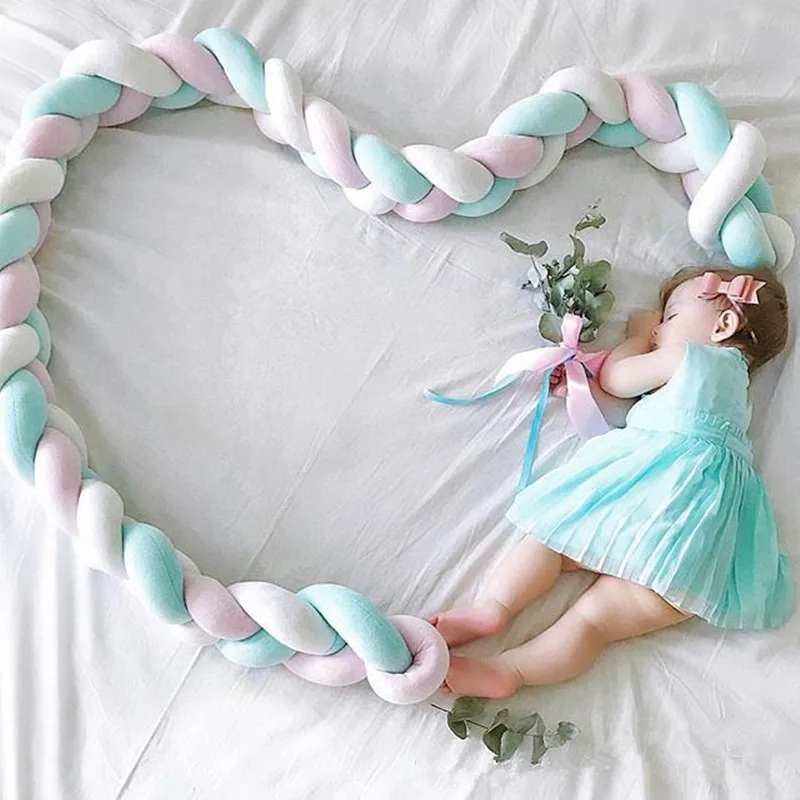 

Baby Bed Bumpers Braid Knot Pillow Cushion Bumper Bed RaiI Infant Newborn Crib Protector Cot Bumpers Bedding Kids Room Decor