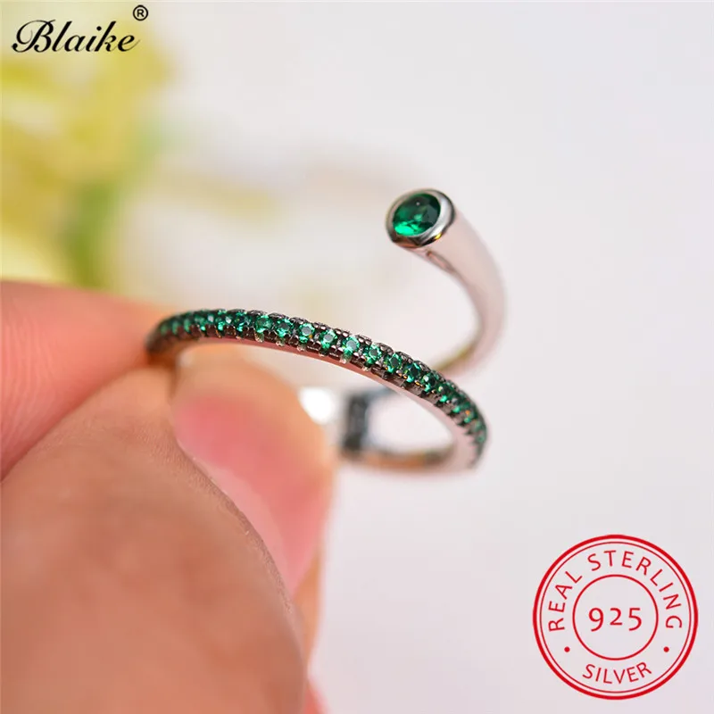 Blaike реальные 925 пробы серебряные кольца для женщин минималистский укладки волна