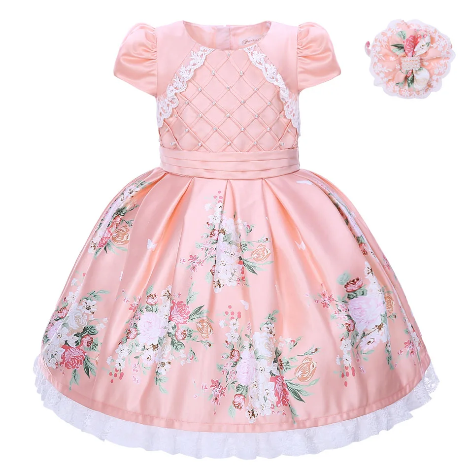 Cutestyles/ ; летнее платье с цветочным узором для девочек; грациозное платье для малышей с головной убор; Одежда для девочек; G-DMGD911-1105