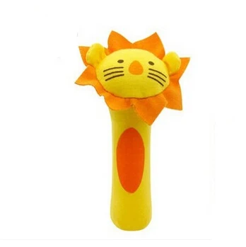 hot sale newborn toys Soft Animal Model Handbells plush Rattles Squeeze Me Rattle Cute Gift Baby toy  free shipping