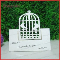 50pcs hot sale laser cut love birds name place cards table cards decoration wedding invitation cards for party event supplies