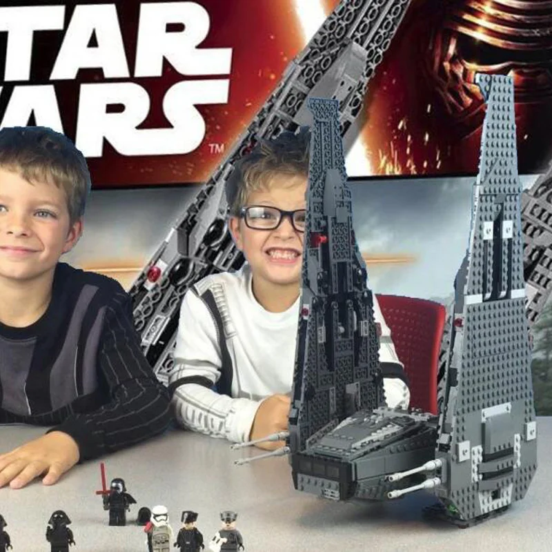 Строительный кирпич 75104 звезды план Wars Kylo Ren Command Shuttle модель 1053 шт. строительные