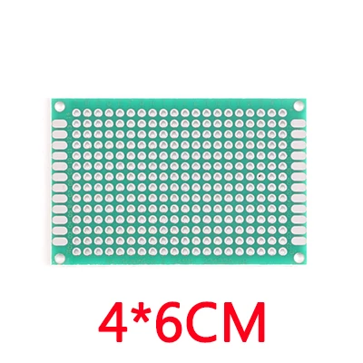4x6cm Двухсторонний Прототип Pcb Универсальный макет печатная плата для Arduino 2,54 мм Стекловолокно 9X15 10X10 10X15 10X22 см - Цвет: 4x6cm
