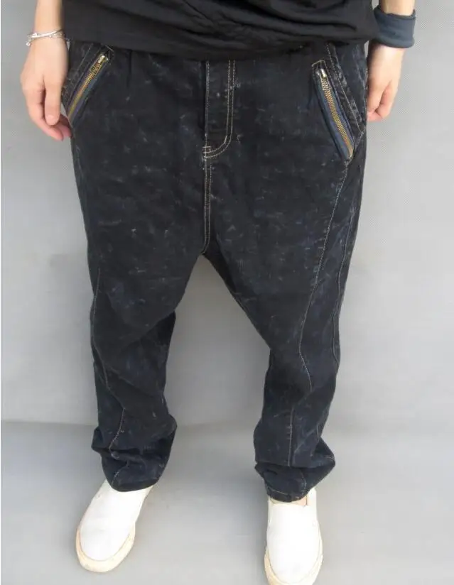 Брюки мужские свободные в стиле Харун модные штаны хип-хоп джинсы большого