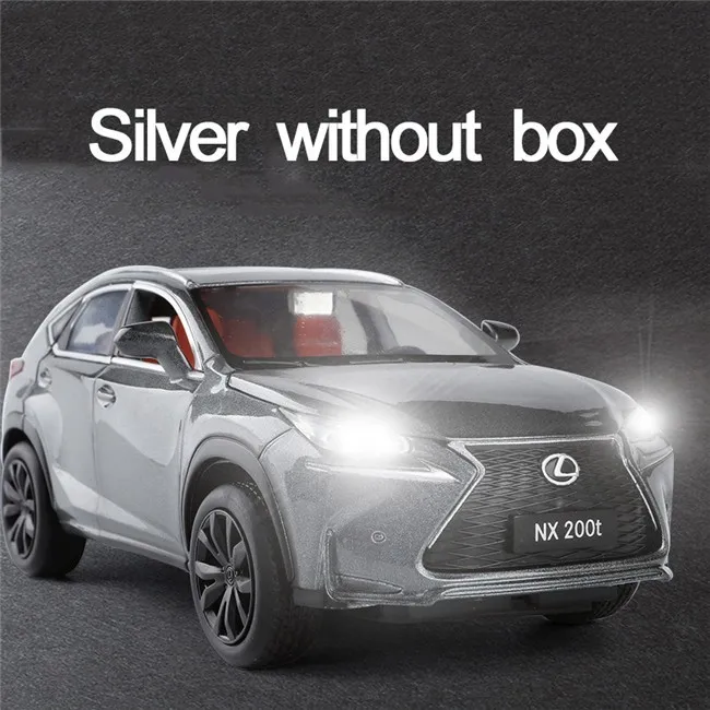 1:32 Подлинная авторизация Lexus Nx200t игрушечный автомобиль сплав Серебряная модель автомобиля вытяжной звуковой светильник украшение автомобиля 6 дверей игрушка для мальчиков - Цвет: Silver no box