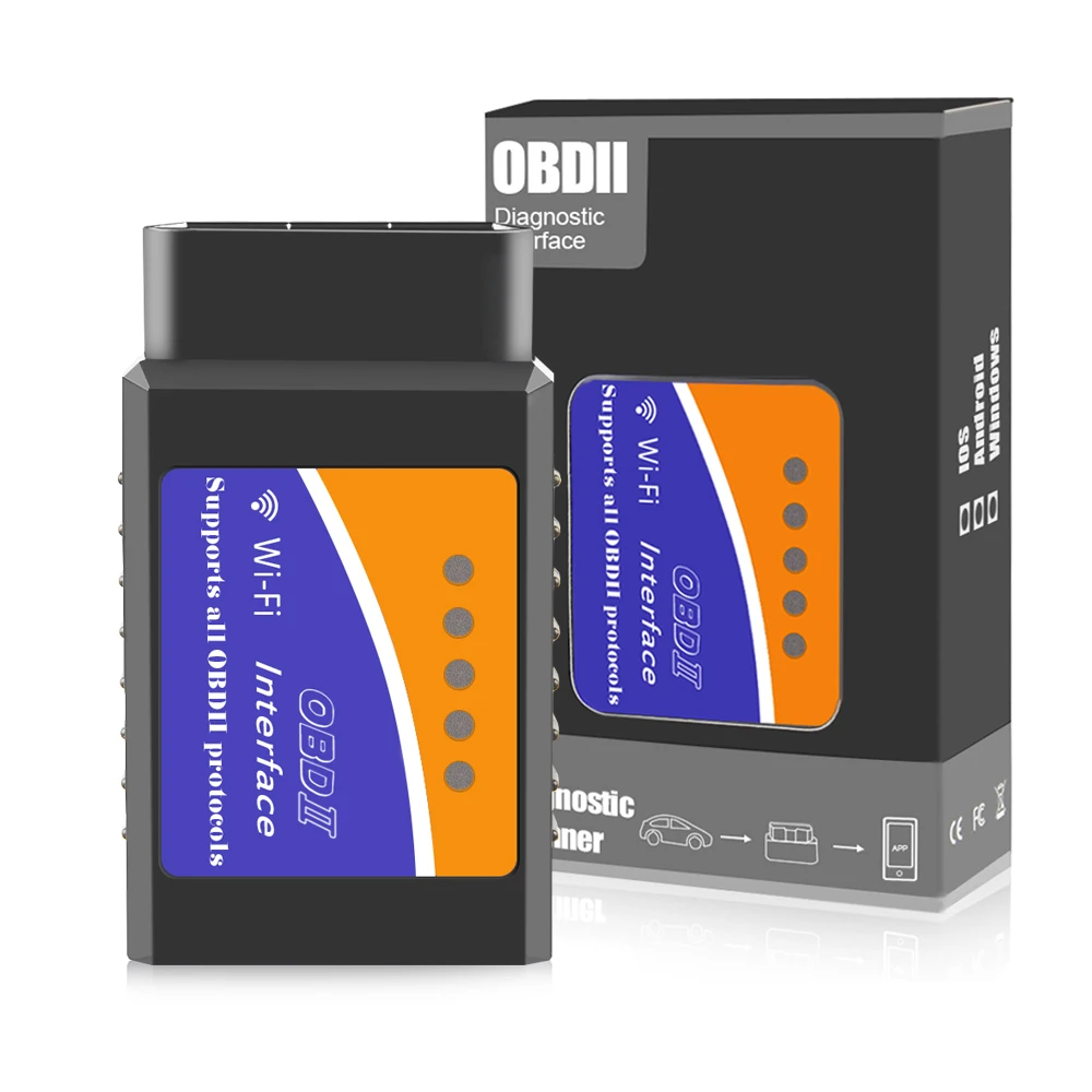 ELM327 V1.5 OBD2 WIFI сканер PIC18F25K80 чип считыватель кодов OBD 2 диагностический инструмент - Фото №1