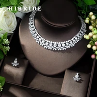 hibride super luxury bridal aaa cz jewelry set white color african wedding cubic zirconia beads jewelry sets for brides n 1036