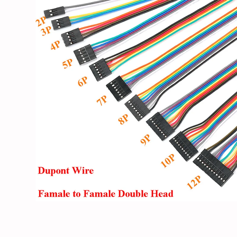10 шт. Dupont line 20 см 2 54 мм Женский к женскому 2P 3P 5P 6P 7P 8P 9P 10P цветной макетный кабель