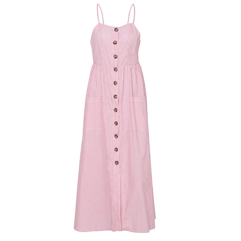 

ZOGAA Women Summer Dress 2019 Sexy Spaghetti Strap Bohemian Solid Tunic Beach Dress Sundress Pocket Slim Party Dresses Female