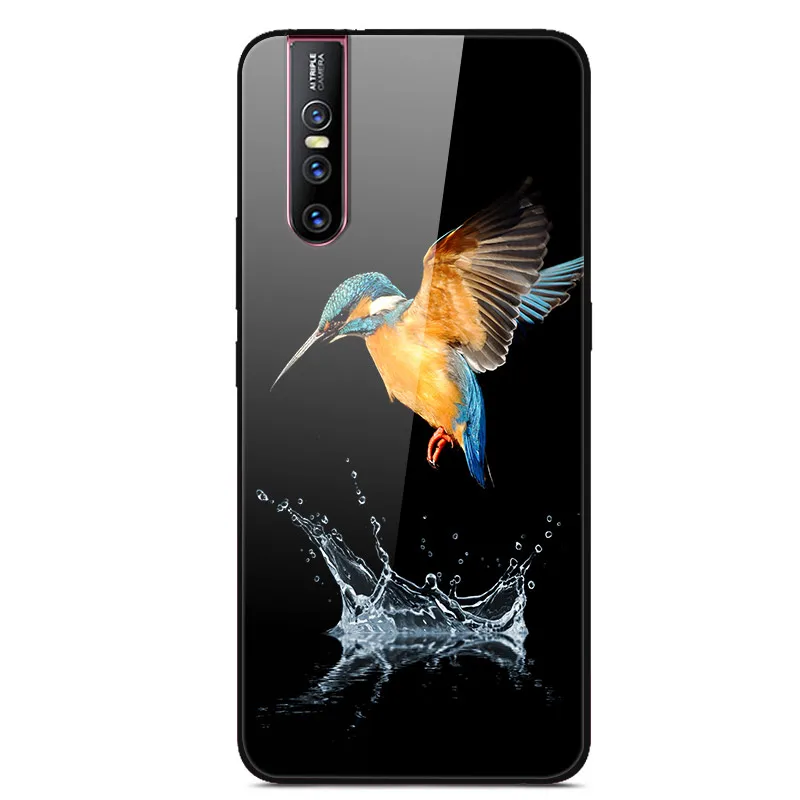 15 Чехол из закаленного стекла для Coque VIVO V15 Pro, чехол V 15, мягкий бампер, 3D Рисунок кошки, чехол для VIVO V15 Pro V15Pro V 15, чехол для телефона - Цвет: 15