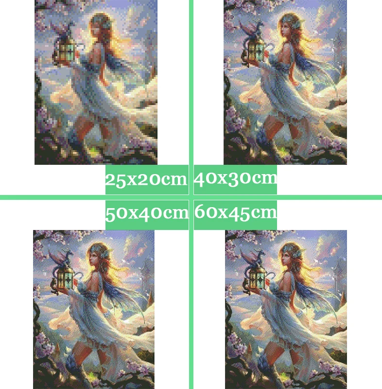 Фея и дракон алмазная живопись полный животное вышивка 5D горный хрусталь