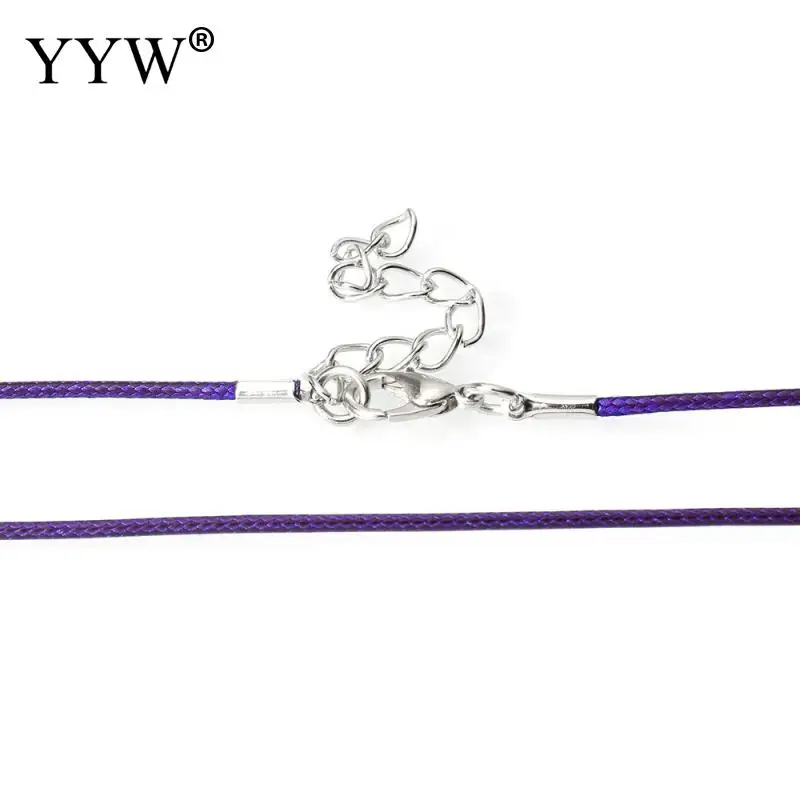 purple 10 нитей/лот вощеное ожерелье из нейлонового шнура застежки Омаров 1,5 мм хлопковый, вощеный шнур ожерелье s для женщин и мужчин модное ювелирное изделие - Окраска металла: purple