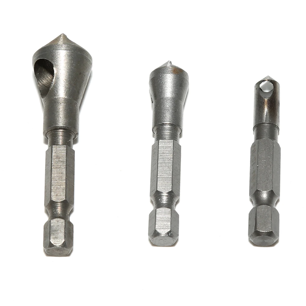 3pcs Countersink Bit Set Hex Hand Tools For Cutting Plastic Metal Wood | Инструменты