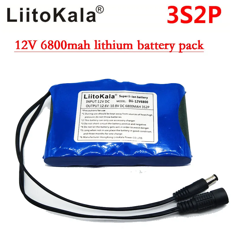 HK LiitoKala 12,6 V 2200mAh 6800mAh 9800mAh 10Ah литий-ионная аккумуляторная батарея зарядное устройство для gps камеры автомобиля