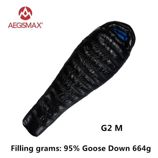 G3 M BLACK Быстро! AEGISMAX 95% белый гусиный пух, спальный мешок для мам, для кемпинга, для холодной зимы, ультралегкий, дизайн перегородки, для кемпинга, Сращивание FP800 G1-G5 - Цвет: G3 M BLACK