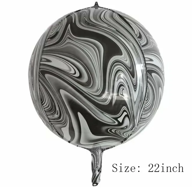Black 1 шт. 22 дюйма золото серебро 4D круглые воздушные шары из фольги Anniversaire Свадебные украшения на день рождения гелиевый надувной балоны Globos - Цвет: Black