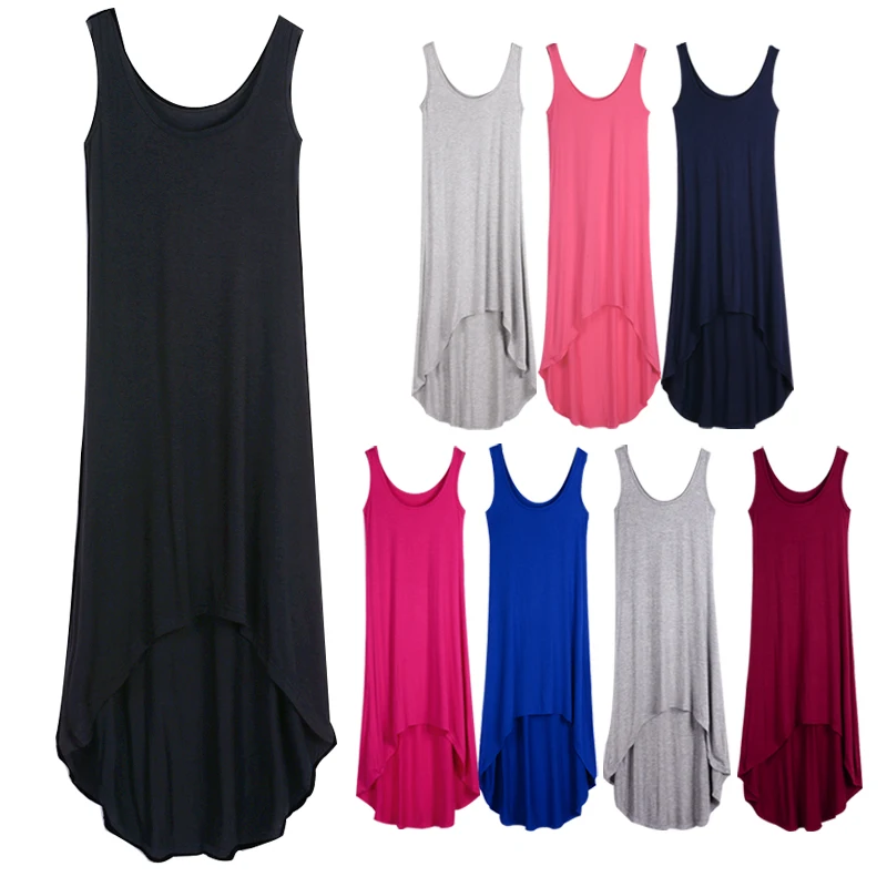 Женское модал платье Новинка лета 2017 элегантные асимметричные платья макси без