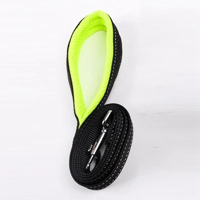 Green leash Собачий ошейник, поводок, высокая прочность, нейлоновая сетка, дышащий, регулируемый, для маленьких и больших собак, ручка, поводок, ошейник, аксессуары для собак - Цвет: Green leash