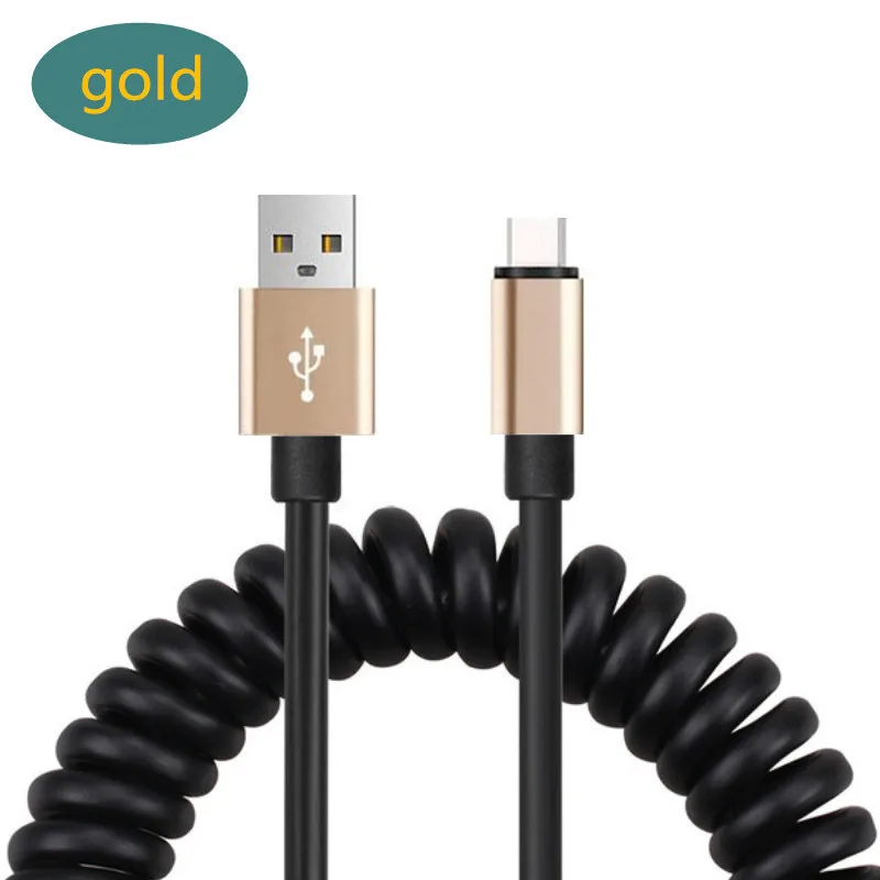 Автомобильное зарядное устройство type c гибкий спиральный usb кабель для Samsung A70 A50 A30
